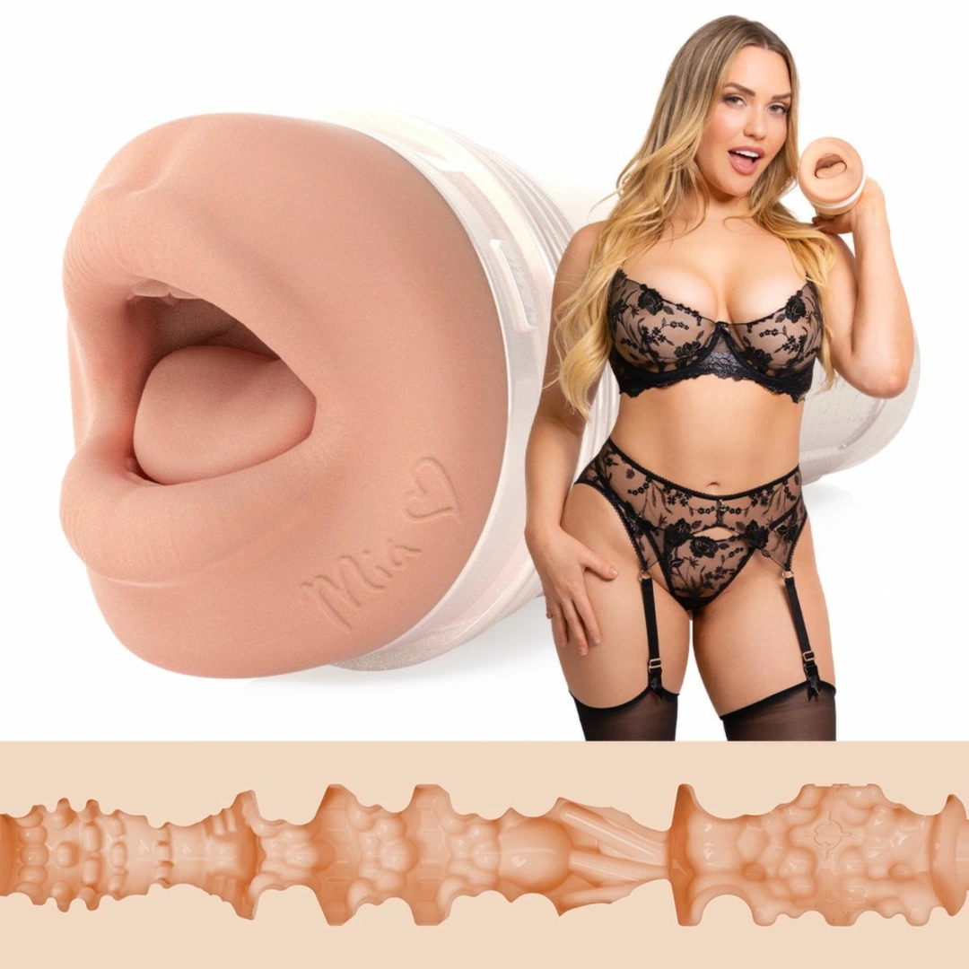 Fleshlight Girls Mia Malkova Headshot - model z teksturą spiralną, naturalny kolor