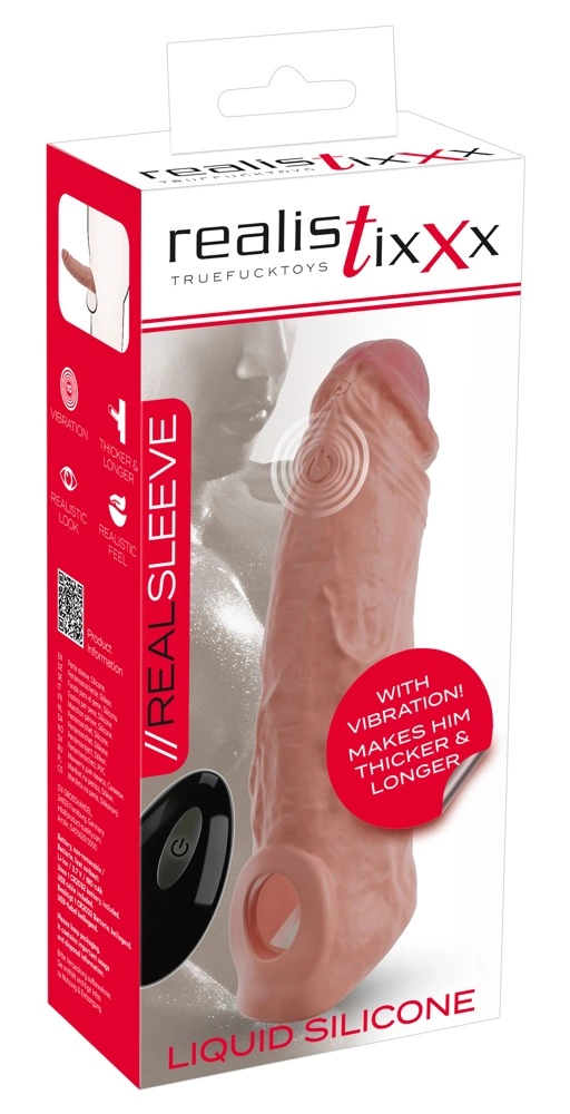 Realistixxx RealSleeve SL - Wibrująca nakładka wydłużająca z pilotem