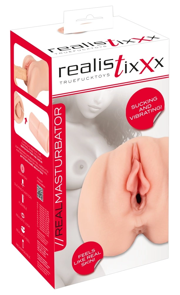 Realistixxx Suckin - maszyna intymna z funkcją ssania i wibracji, 21,8 cm