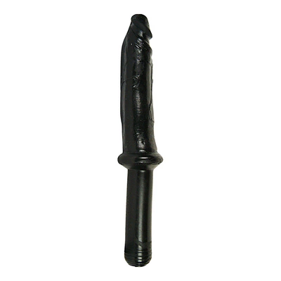 Realistyczne podwójne dildo do masturbacji wykonane z czarnego silikonu All Black 31 cm