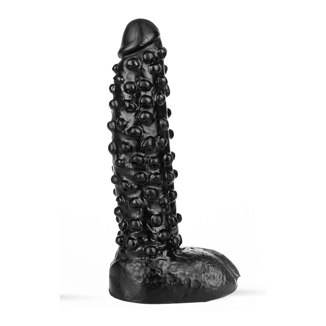 Dildo kolczaste z czarnego silikonu All Black