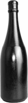 Dildo do masturbacji wykonane z czarnego silikonu w kształcie butelki All Black 34 cm