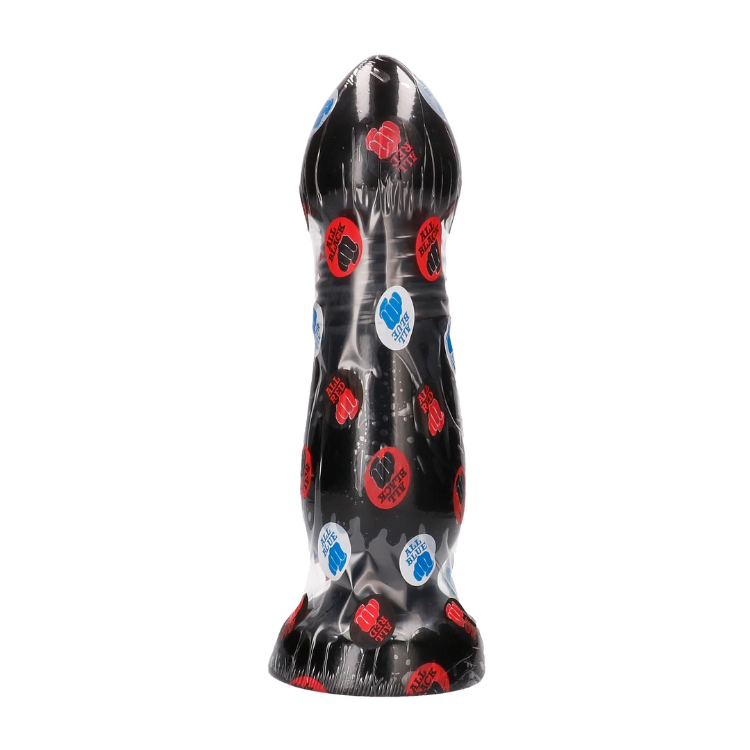 Dildo do masturbacji wykonane z czarnego silikonu w kształcie świeczki All Black 27 cm