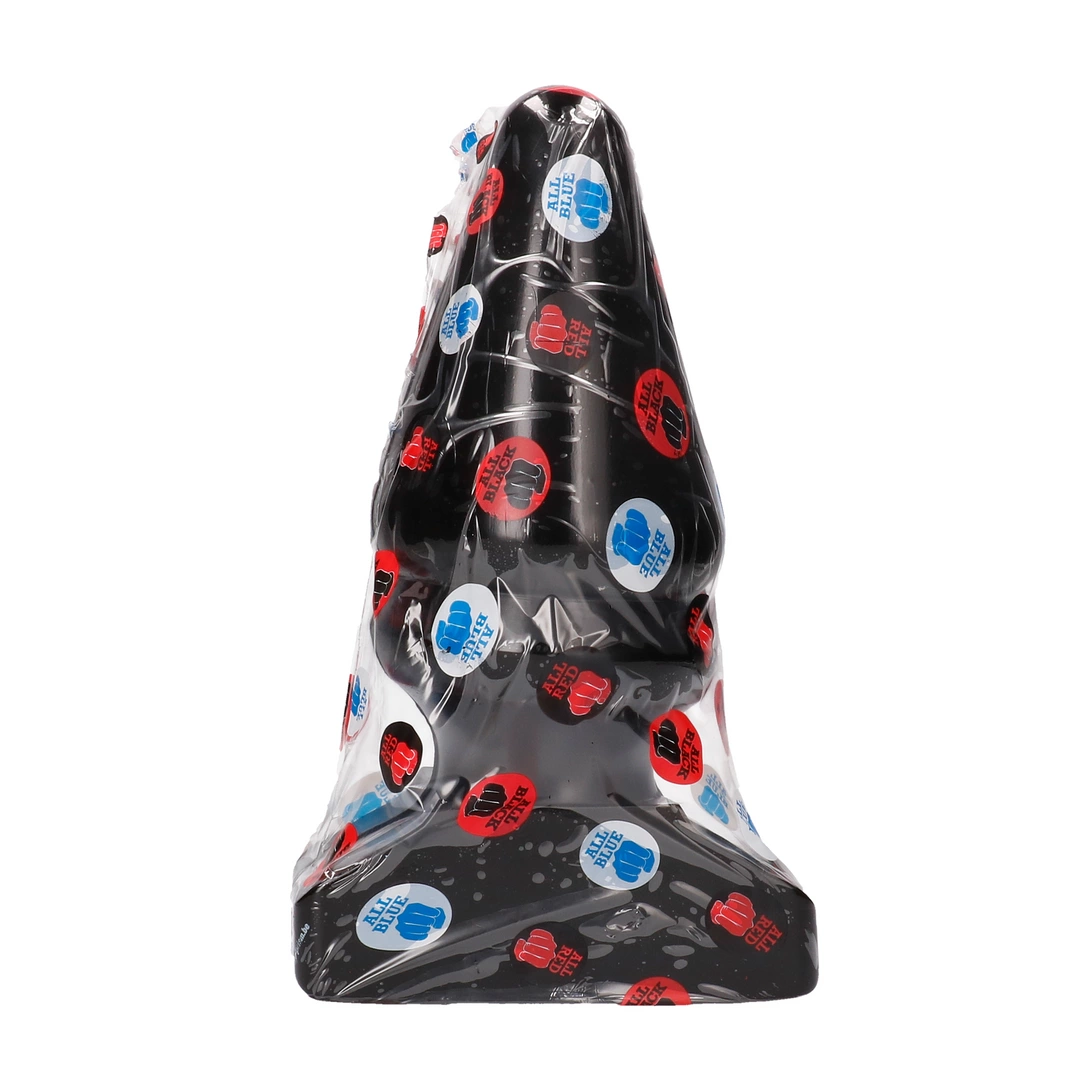 Korek analny wykonany z barwionego na czarno chlorku winylu w kształcie piramidy All Black 28 cm