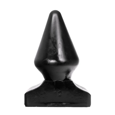 Korek analny wykonany z barwionego na czarno chlorku winylu w kształcie piramidy All Black 23 cm