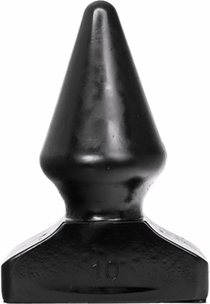 Korek analny wykonany z barwionego na czarno chlorku winylu w kształcie piramidy All Black 20 cm