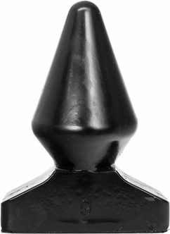 Korek analny wykonany z barwionego na czarno chlorku winylu w kształcie piramidy All Black 18 cm