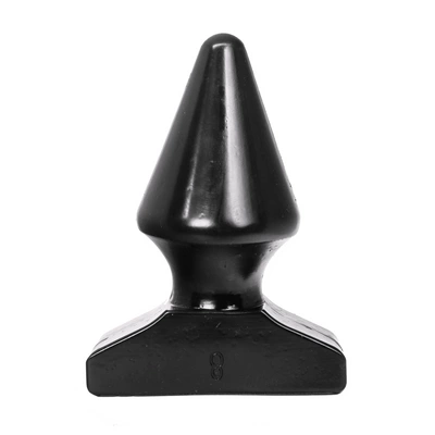 Korek analny wykonany z barwionego na czarno chlorku winylu w kształcie piramidy All Black 17 cm