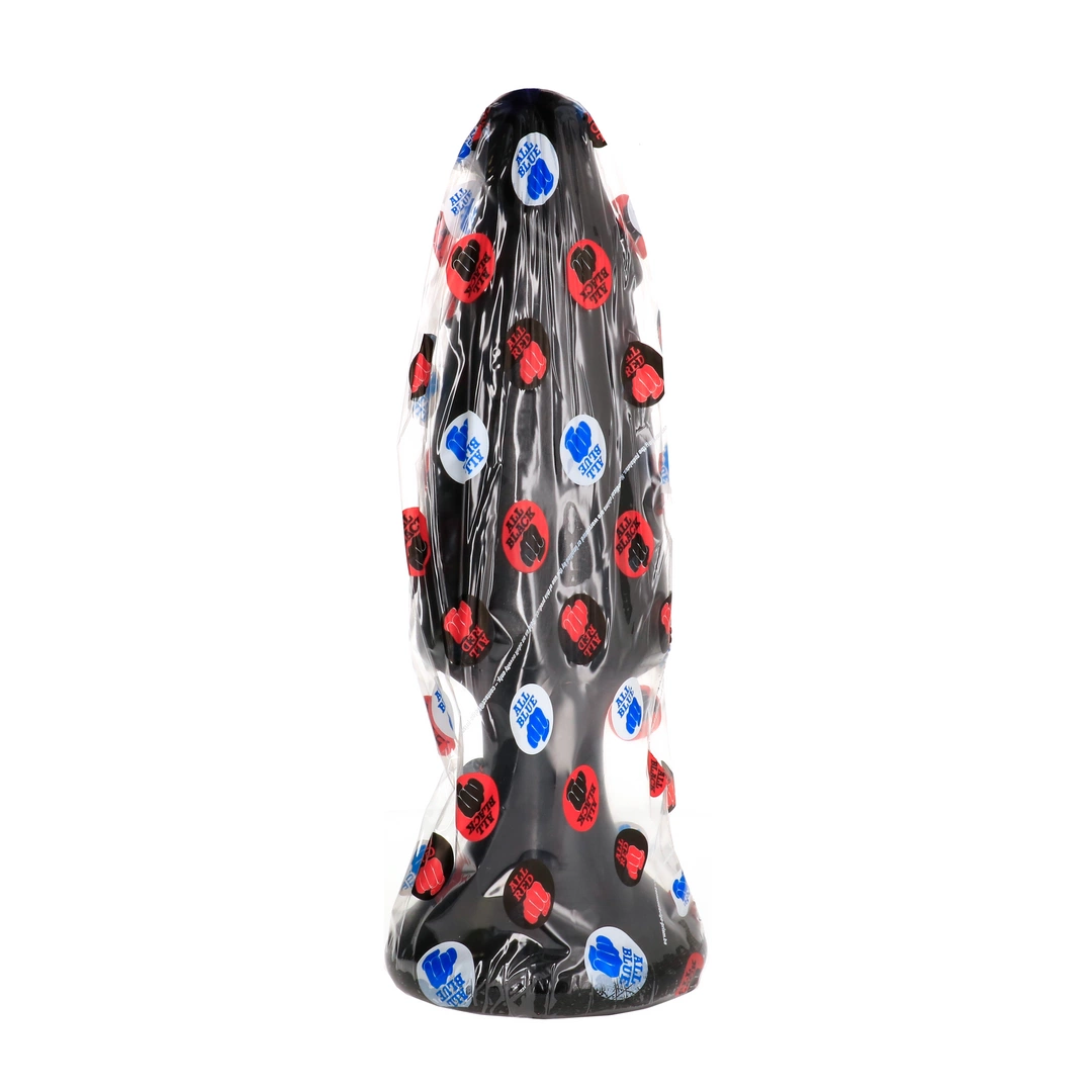 Korek analny wykonany z barwionego na czarno chlorku winylu w kształcie penisa All Black 35 cm