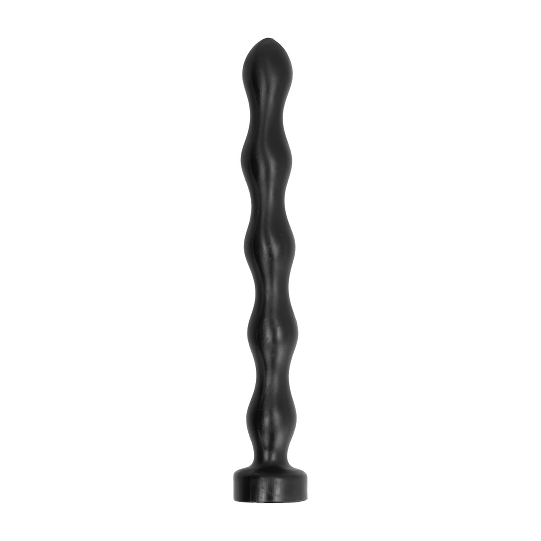 Korek analny wykonany z barwionego na czarno chlorku winylu z kulkami All Black 41 cm