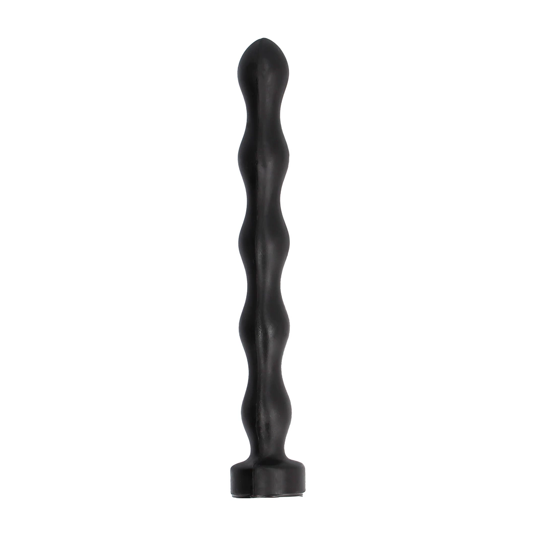 Korek analny wykonany z barwionego na czarno chlorku winylu z kulkami All Black 32 cm