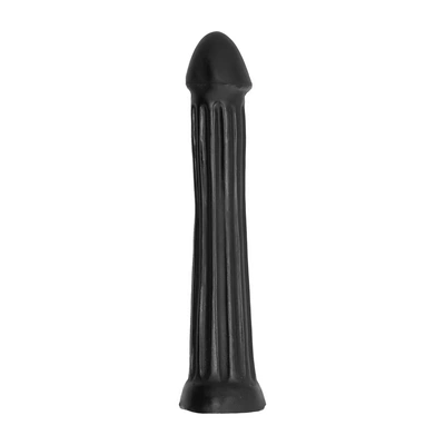 Długie dildo do masturbacji wykonane z czarnego silikonu All Black 31 cm