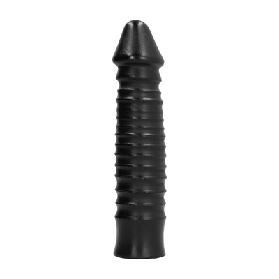 Dildo do masturbacji wykonane z czarnego silikonu z wybrzuszeniami All Black 26 cm
