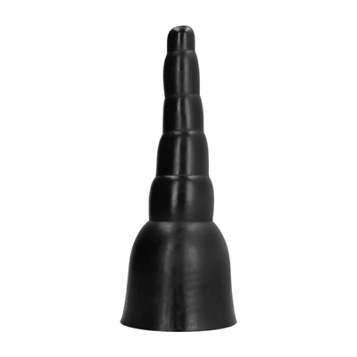 Korek analny stopniowany wykonany z czarnego chlorku winylu All Black 34 cm