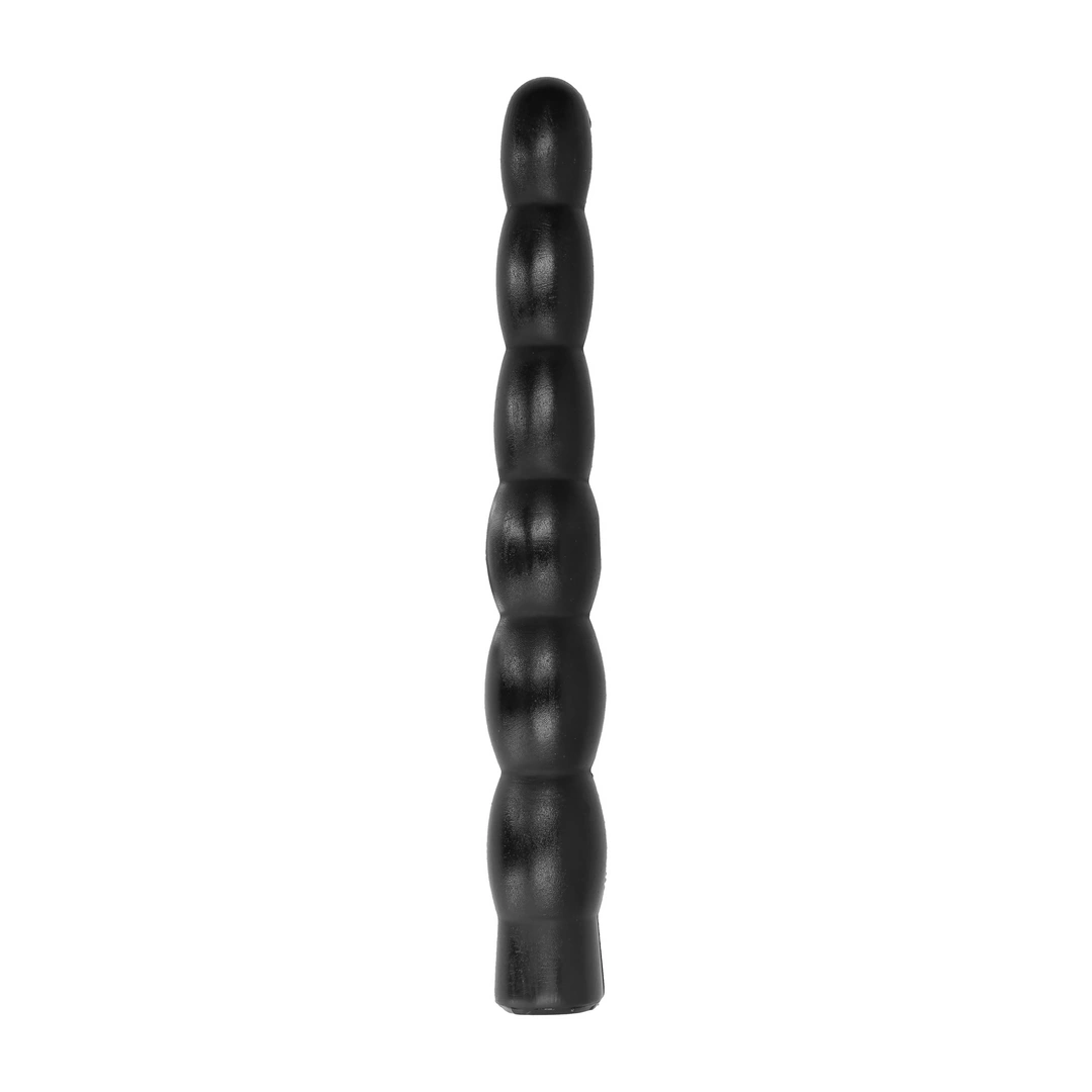 Dildo do masturbacji wykonane z czarnego silikonu z wybrzuszeniami All Black 32 cm