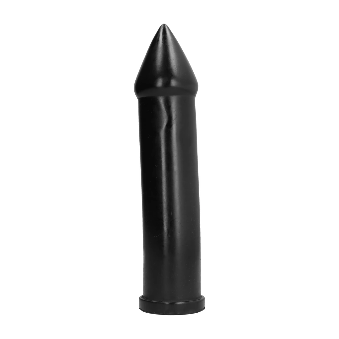 Dildo do masturbacji wykonane z czarnego silikonu zakończone stożkiem All Black 24 cm