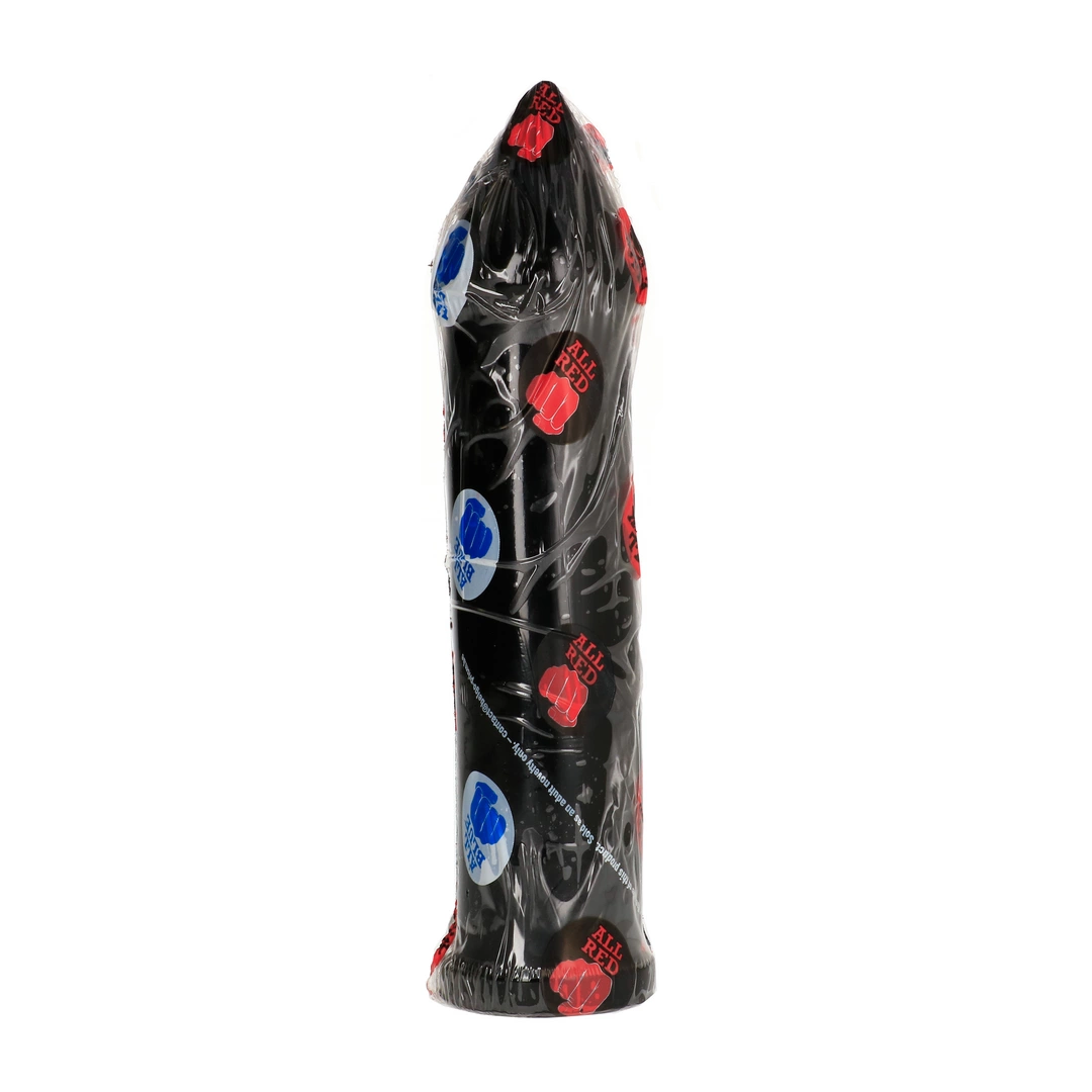 Dildo do masturbacji wykonane z czarnego silikonu zakończone stożkiem All Black 24 cm