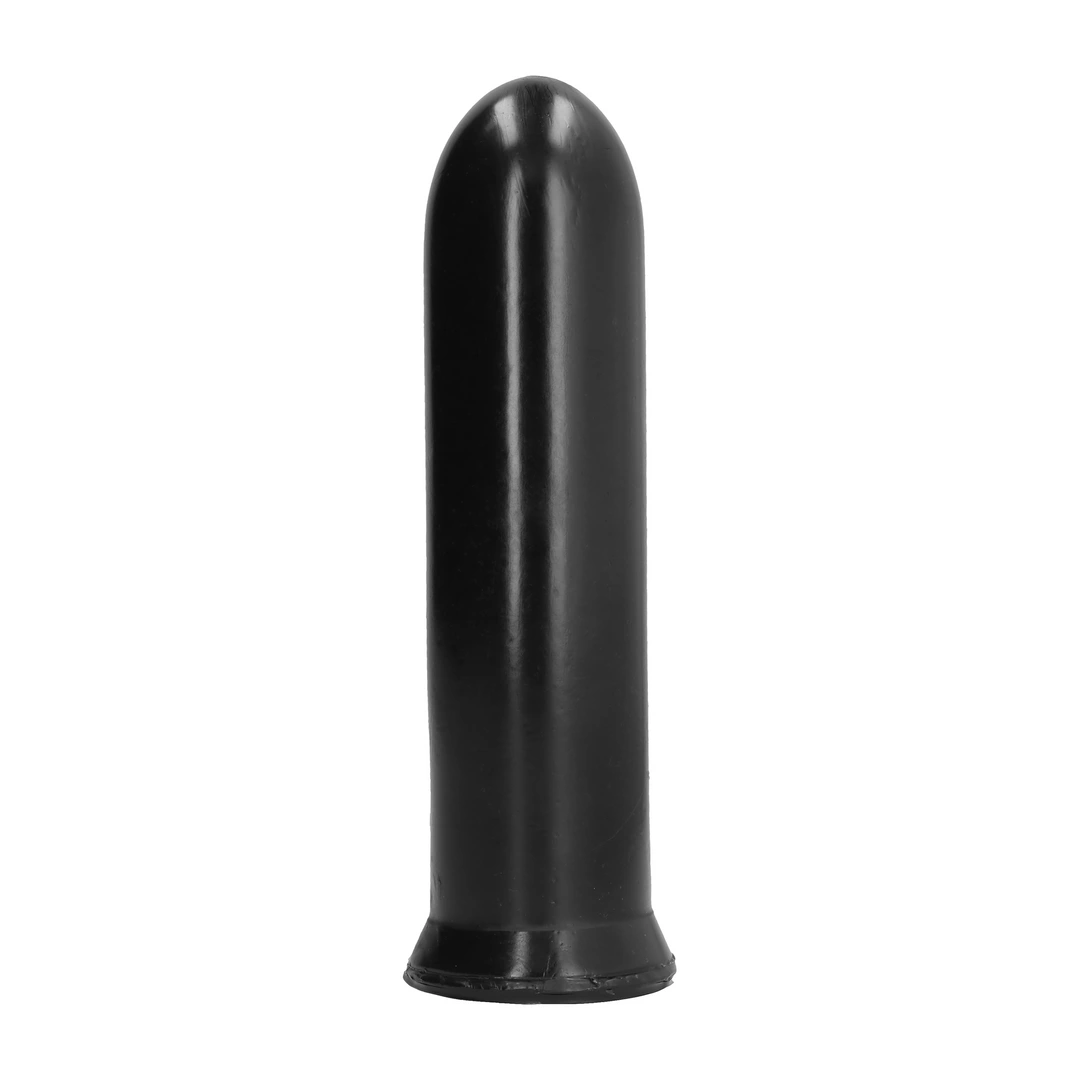 Gładkie dildo do masturbacji wykonane z czarnego silikonu All Black 19 cm