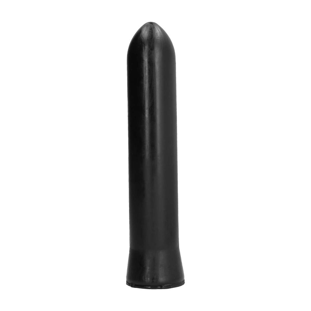 Dildo do masturbacji wykonane z czarnego silikonu długie i gładkie All Black 22 cm