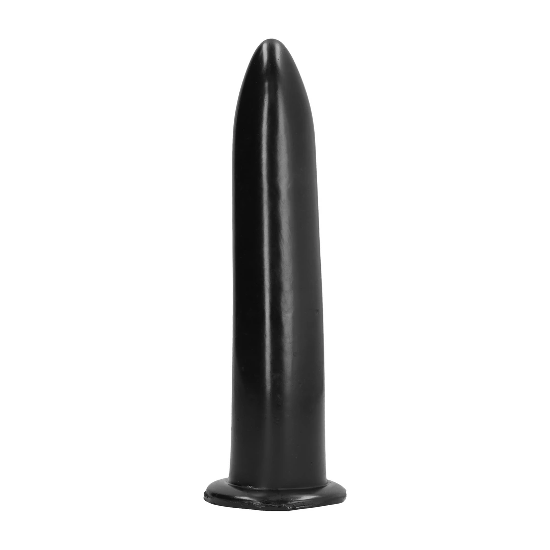 Dildo do masturbacji wykonane z czarnego silikonu długie i gładkie All Black 20 cm