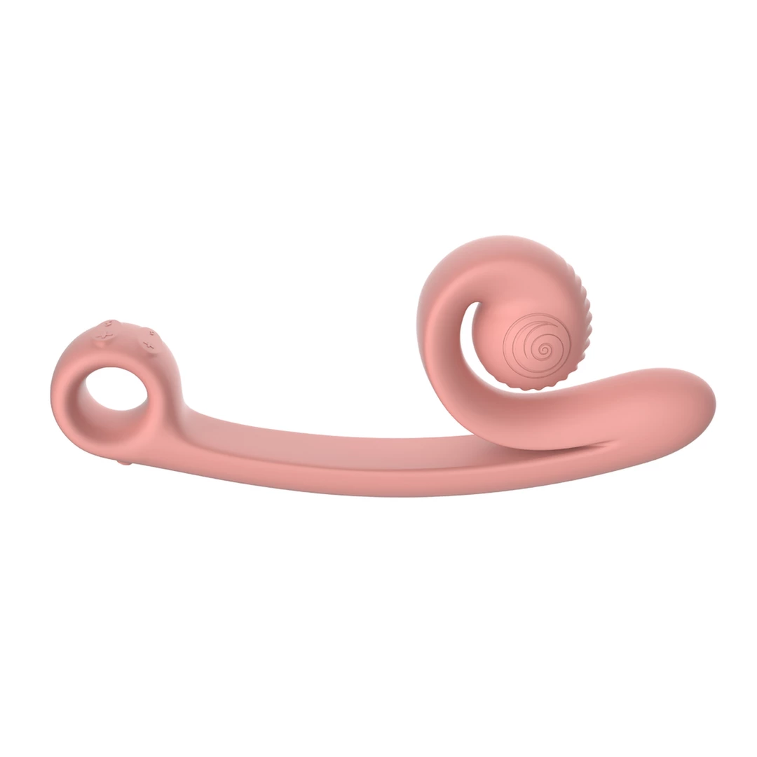 Wibrator beżowy silikonowy do stymulacji łechtaczki i punktu G w kształcie ślimaka Snail Vibe Curve Vibrator 