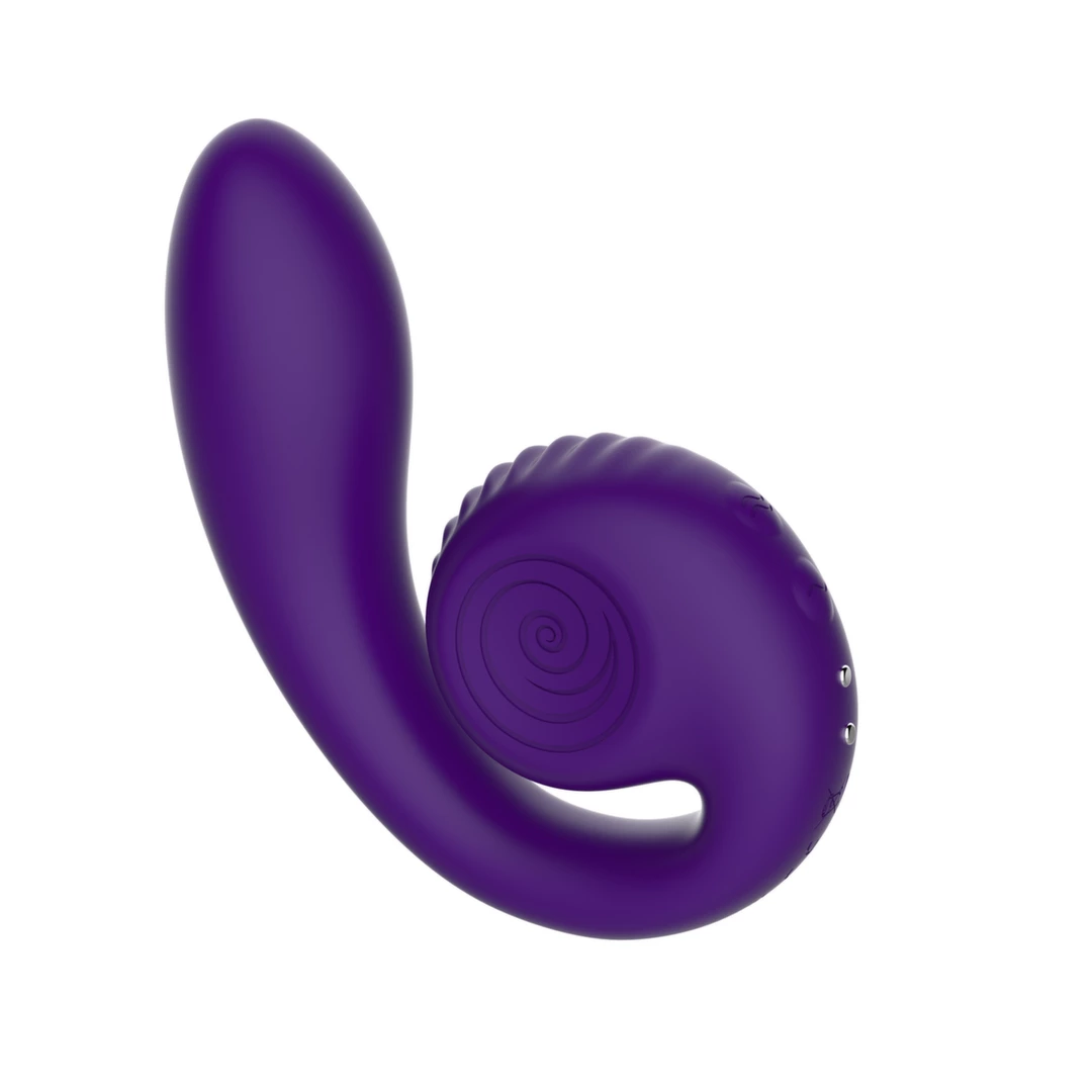 Snail Vibe Gizi Fioletowy - Spiralny Wibrator Dwusilnikowy, silikonowy