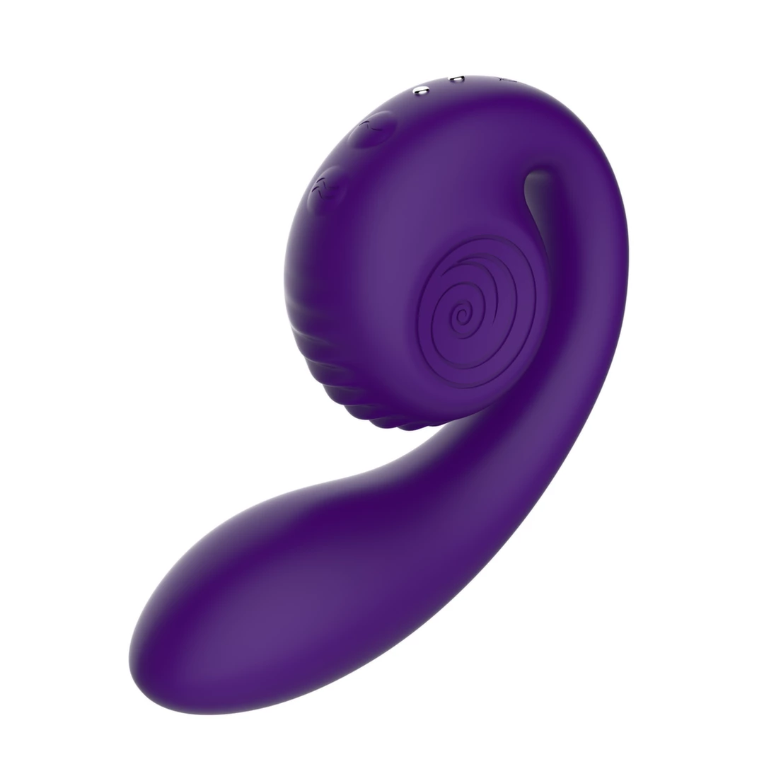 Snail Vibe Gizi Fioletowy - Spiralny Wibrator Dwusilnikowy, silikonowy