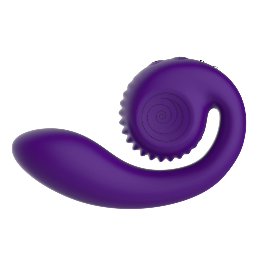 Snail Vibe Gizi Fioletowy - Spiralny Wibrator Dwusilnikowy, silikonowy