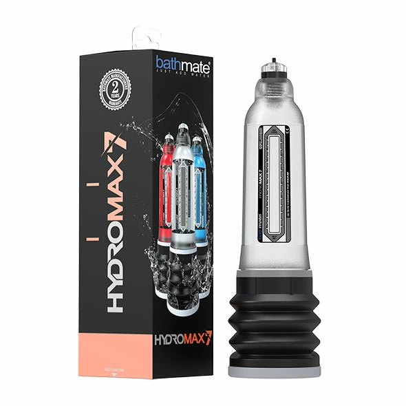 Pompka powiększająca penisa wykonana z silikonu i przezroczystego plastiku Bathmate Hydromax 7