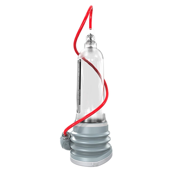 Pompka do powiększania penisa wykonana z szarego silikonu z ręczną pompką z zestawem akcesoriów Bathmate Hydroxtreme 11