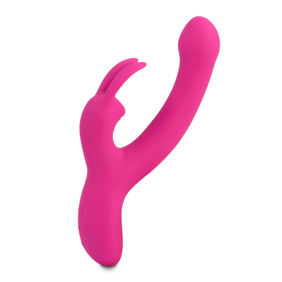 Wibrator w kształcie króliczka do masturbacji łechtaczki i punktu G zakrzywiony w kolorze różowym Big Teaze Toys LoveBuddies Rabbit