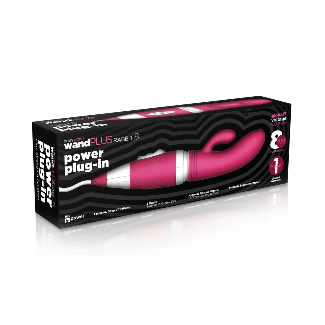Wibrator do masturbacji łechtaczki i punktu G mocny silikonowy w kolorze różowo białym Bodywand Wand Plus Power  Wibrator do masturbacji łechtaczki i punktu G mocny silikonowy w kolorze różowo białym Bodywand Wand Plus Power