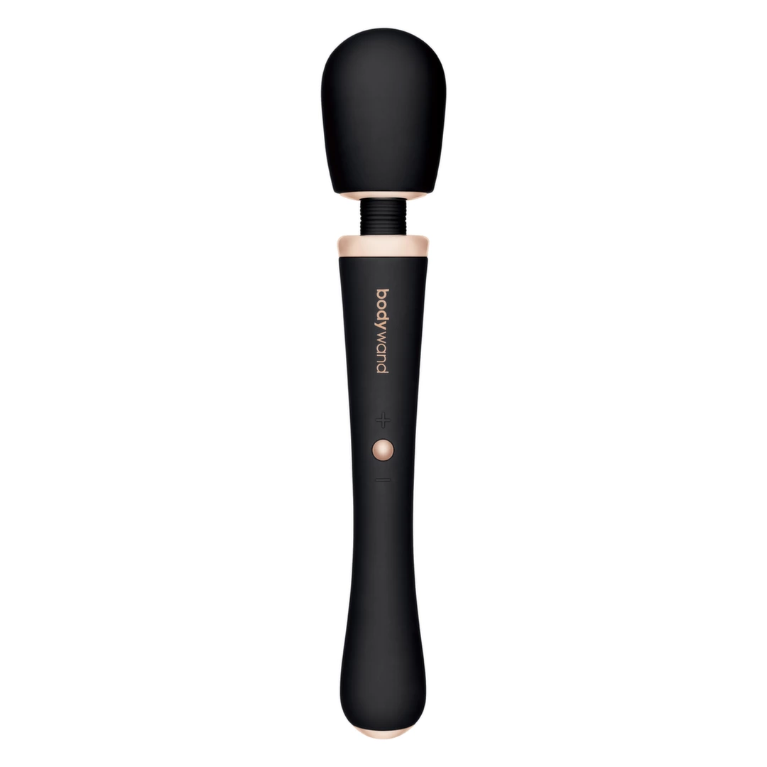Kompaktowy czarny silikonowy masażer łechtaczki Bodywand Lux 