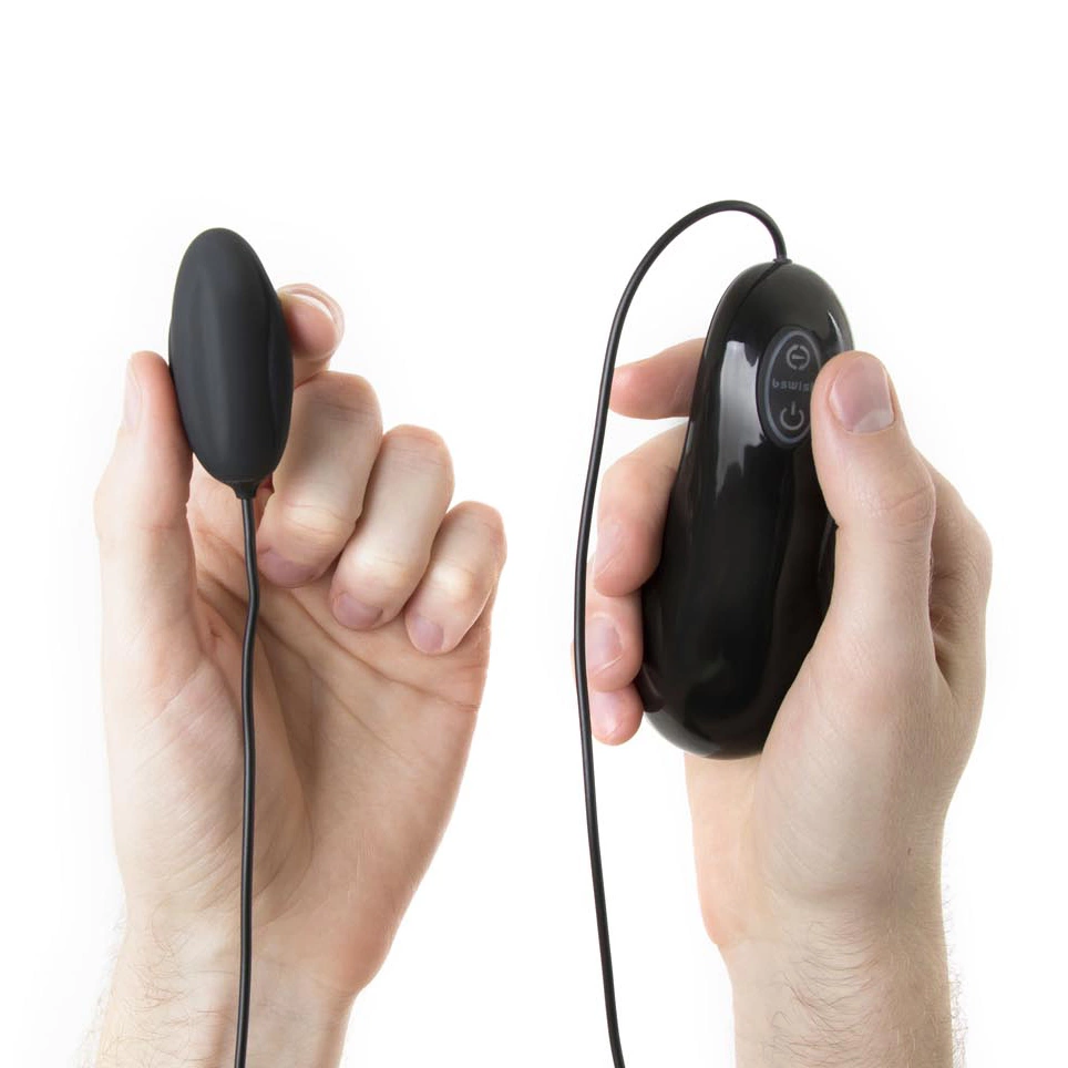 Czarne silikonowe jajko waginalne z przewodowym pilotem B Swish bnaughty Deluxe 