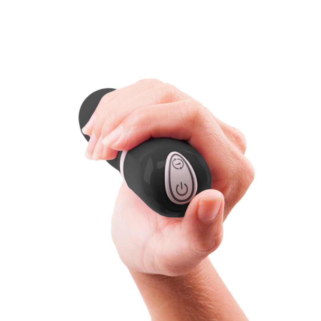 Czarny silikonowy wibrator z zakrzywioną końcówką do masturbacji punktu G B Swish bdesired Deluxe