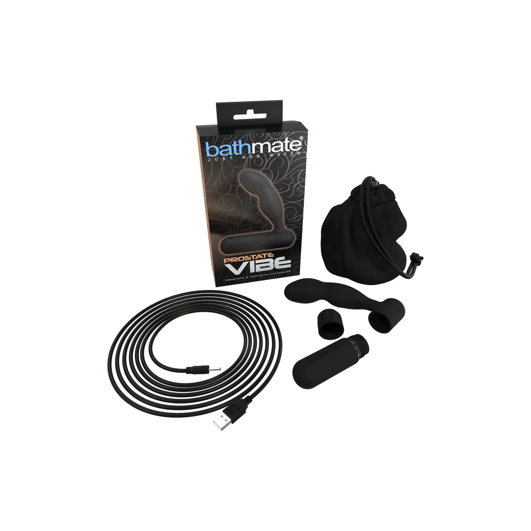 Masażer do masturbacji prostaty wykonany z czarnego silikonu Bathmate