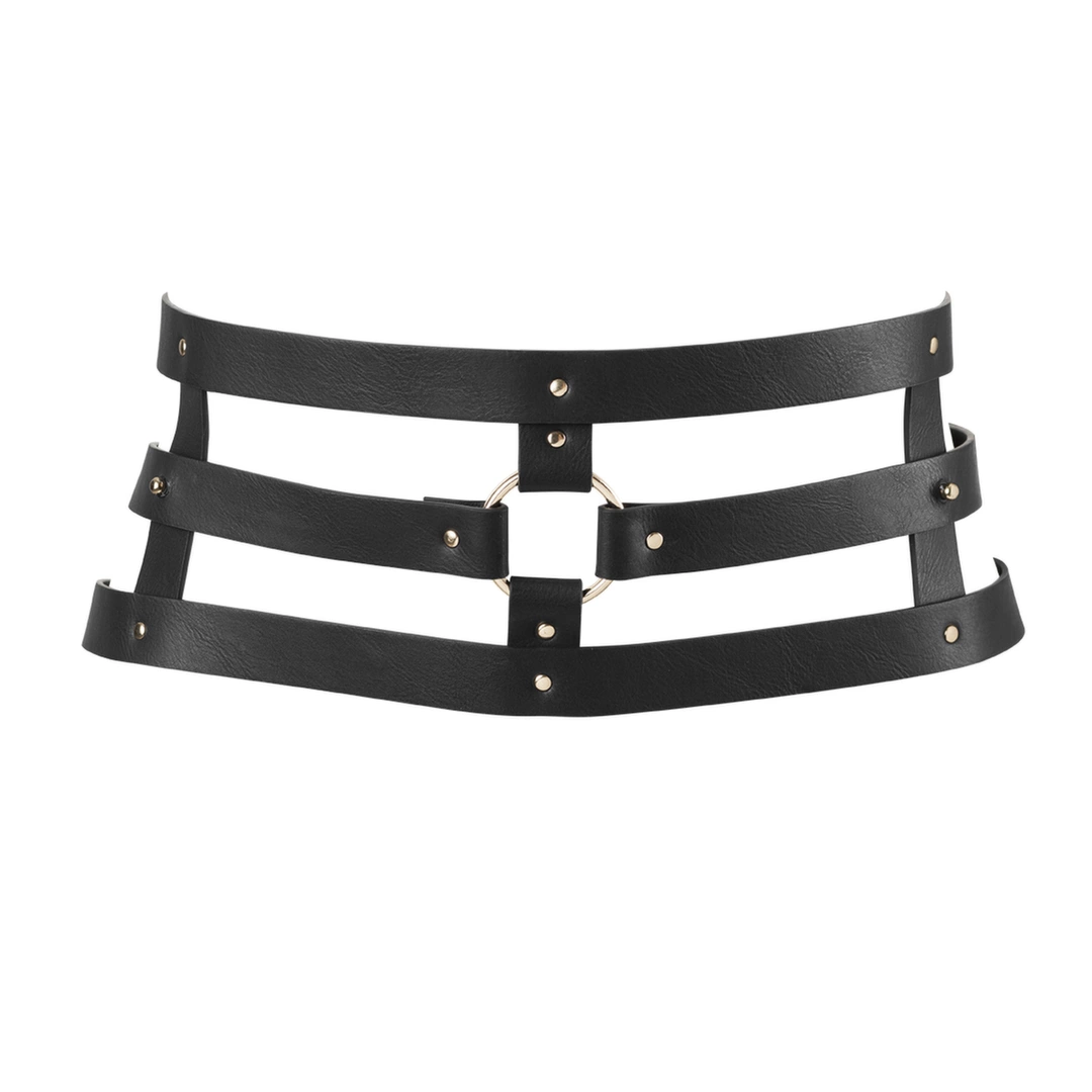 Pas skórzany - Bijoux Indiscrets Maze Wide Belt Black