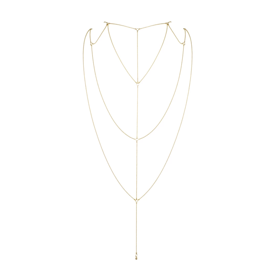 Łańcuszki na plecy i dekolt - Bijoux Indiscrets Magnifique Back & Cleavage Chain Gold