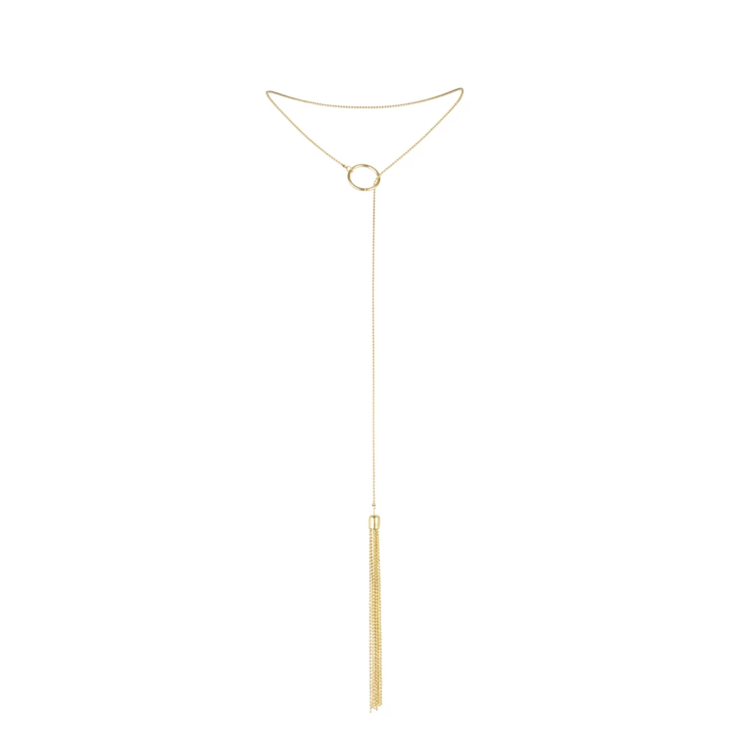 Wisiorek jak pejcz - Bijoux Indiscrets Magnifique Tickler Pendant Gold