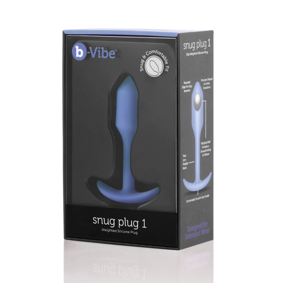 Korek analny długi wykonany z silikonu w kolorze fioletowym B-Vibe Snug Plug 1