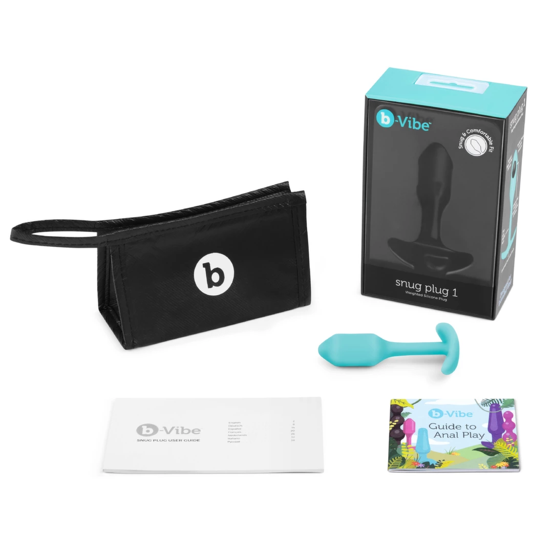 b-Vibe Snug Plug 1 Mint - silikonowy korek anatomiczny, 54g, mięta