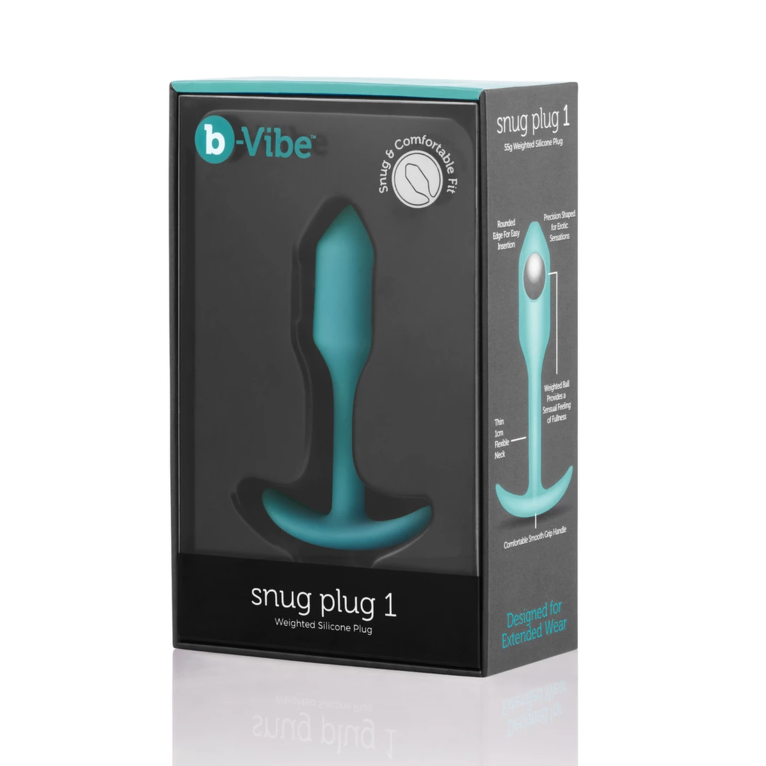 b-Vibe Snug Plug 1 Mint - silikonowy korek anatomiczny, 54g, mięta