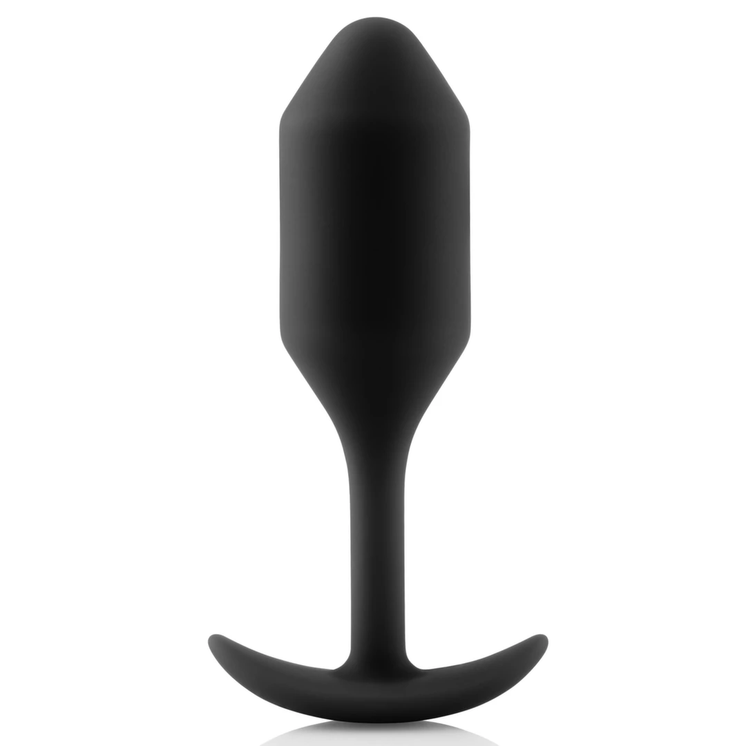 Korek analny długi wykonany z silikonu w kolorze czarnym B-Vibe Snug Plug 2