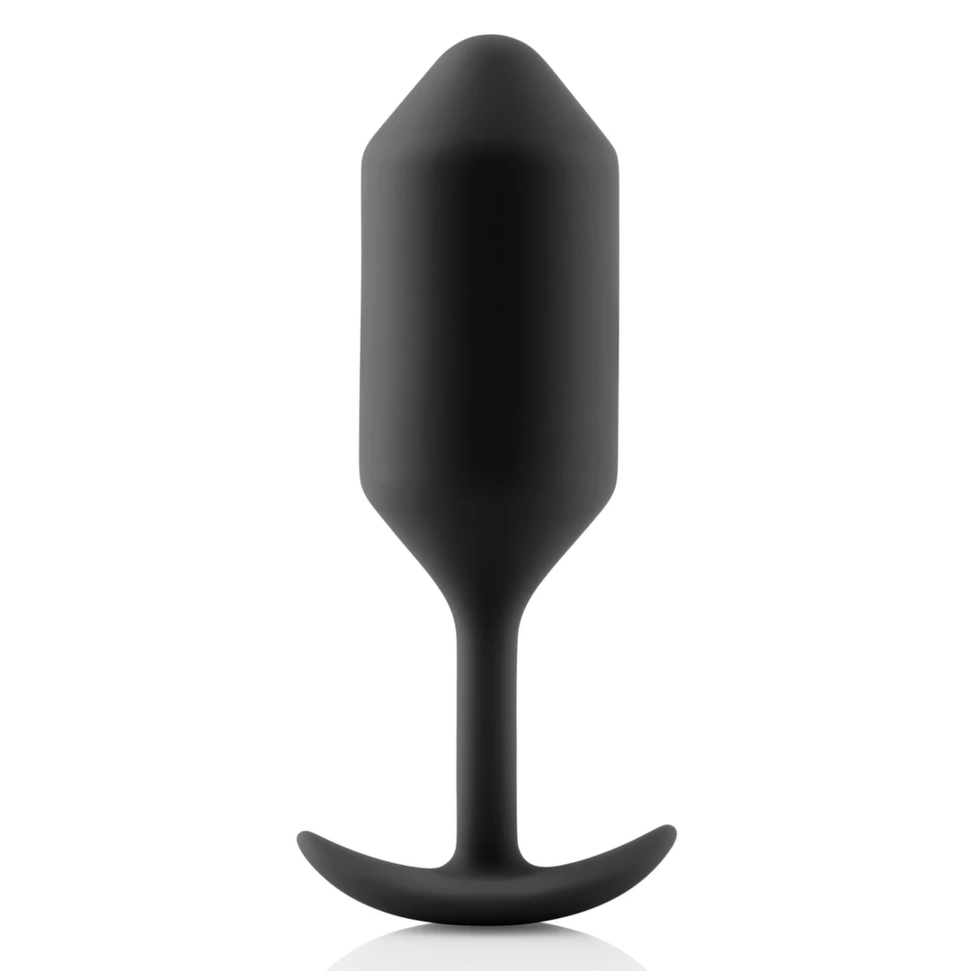 Korek analny długi z czarnego silikonu B-Vibe Snug Plug 3 