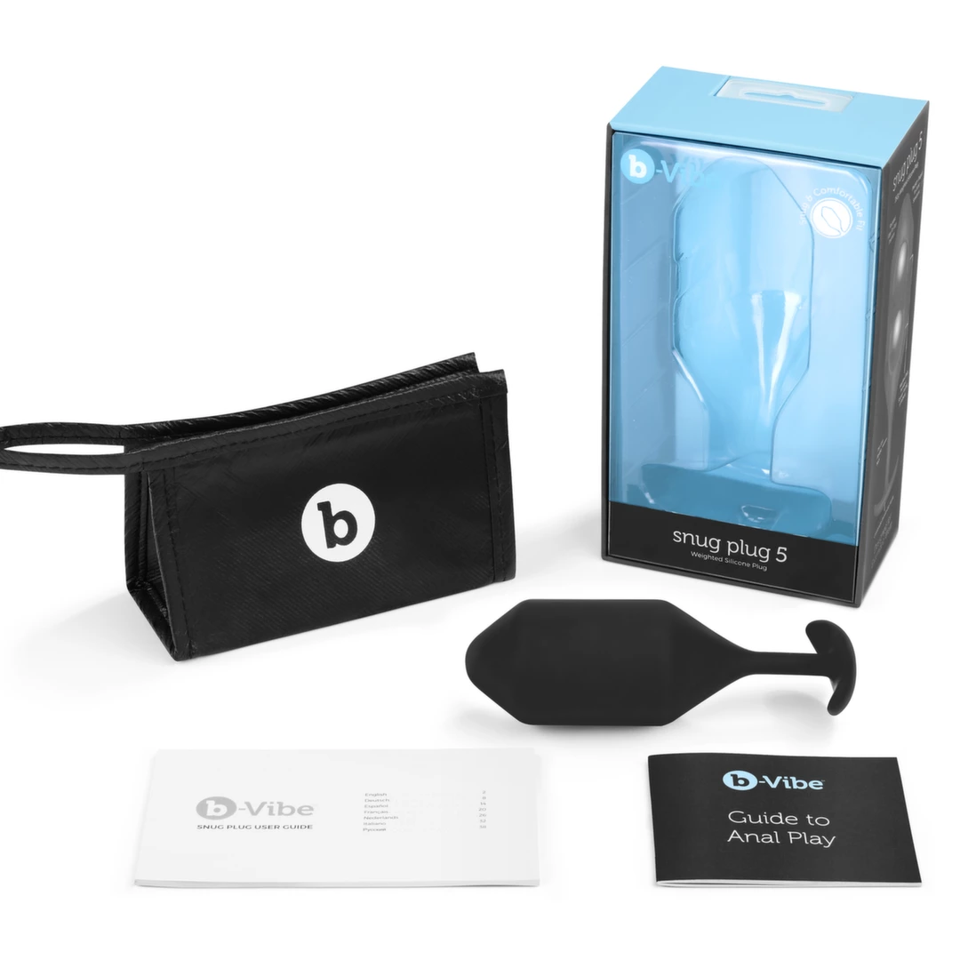Korek analny duży wykonany z silikonu w kolorze czarnym B-Vibe Snug Plug 5 Korek analny duży wykonany z silikonu w kolorze czarnym B-Vibe Snug Plug 5