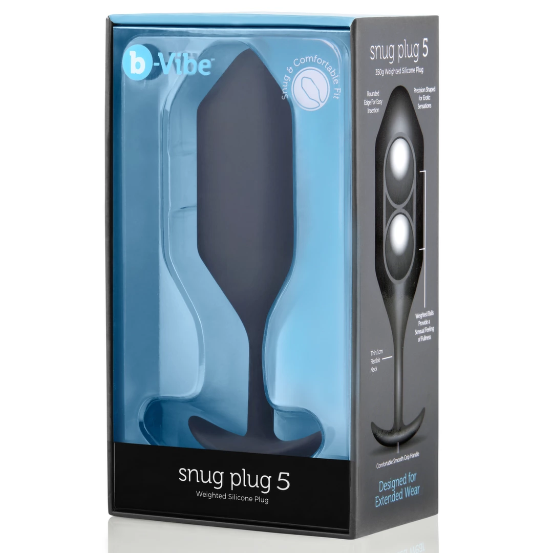 Korek analny duży wykonany z silikonu w kolorze czarnym B-Vibe Snug Plug 5 Korek analny duży wykonany z silikonu w kolorze czarnym B-Vibe Snug Plug 5