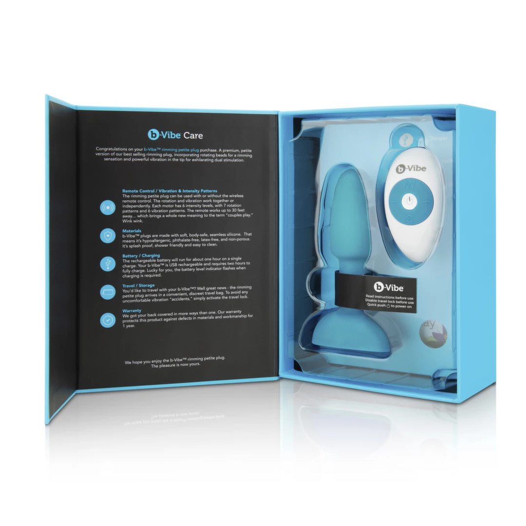 Zdalnie sterowany plug analny z silikonu B-Vibe Rimming Petite Teal