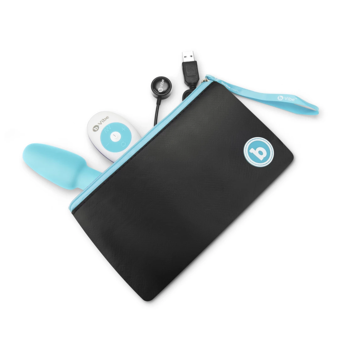 Zdalnie sterowany plug analny z silikonu B-Vibe Rimming Petite Teal