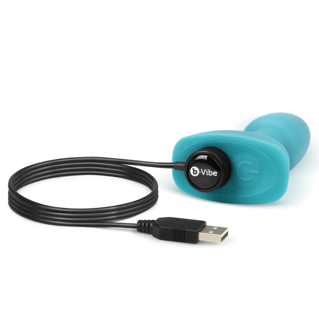 Zdalnie sterowany plug analny z silikonu B-Vibe Rimming Petite Teal