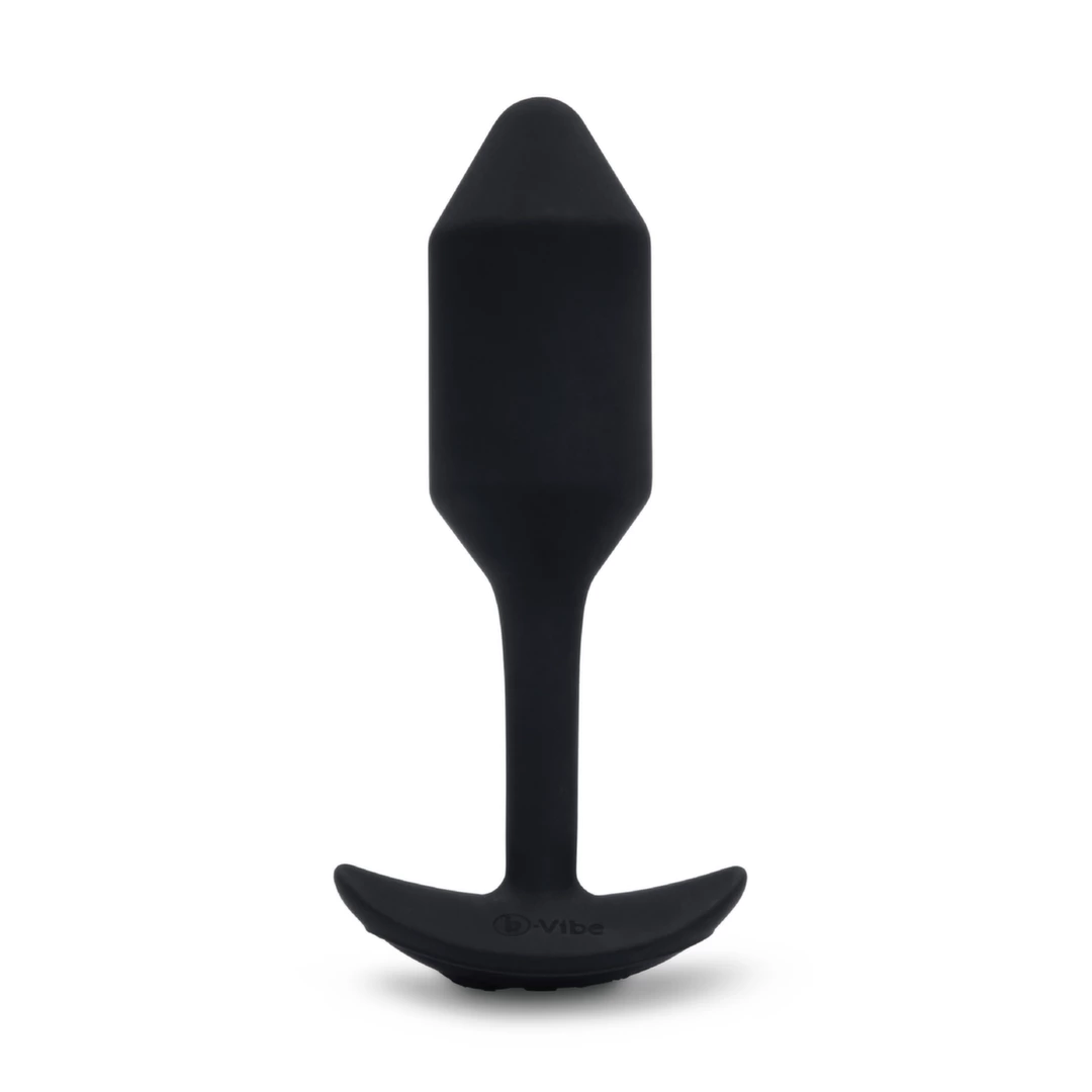 Korek analny wibrujący wykonany z silikonu w kolorze czarnym B-Vibe Vibrating Snug